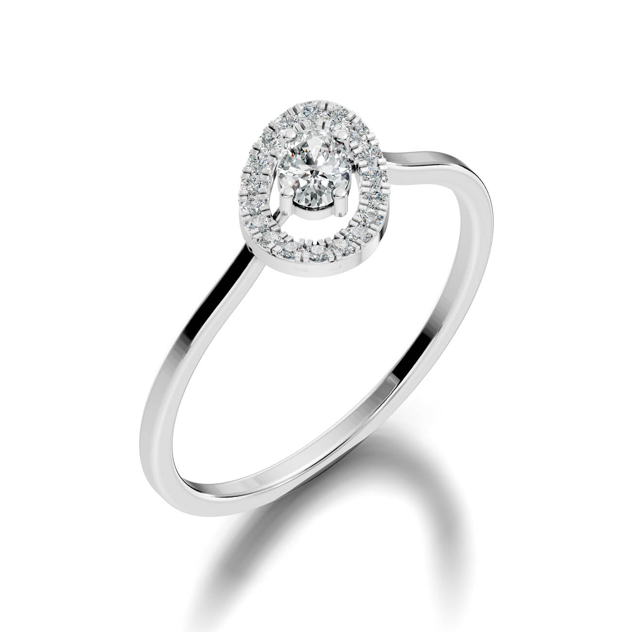 .22 Ct. Oval Diamond Halo Ring with Milgrain Detailing (GJSLR-07) 10