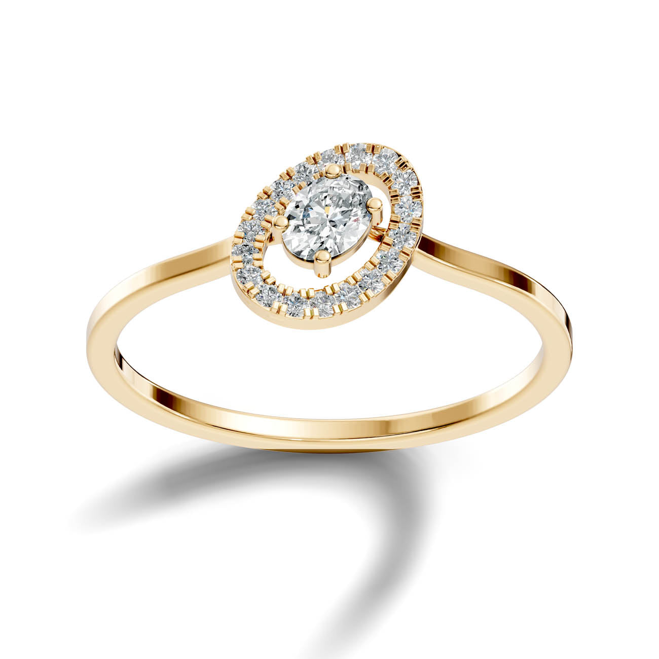 .22 Ct. Oval Diamond Halo Ring with Milgrain Detailing (GJSLR-07) 4