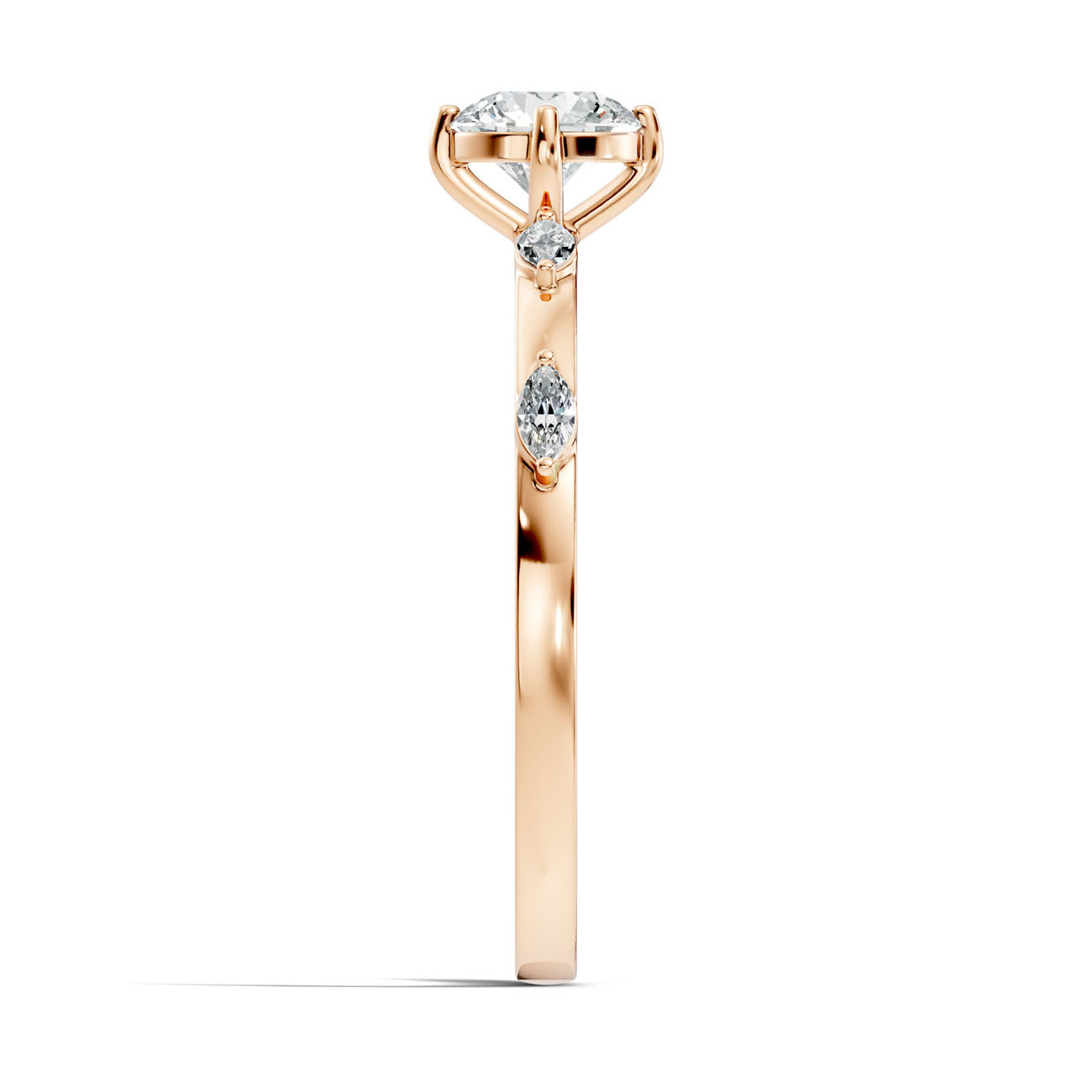 .60 Ct. Round Diamond Ring with Marquise Side Stones (GJSLR-086) 10
