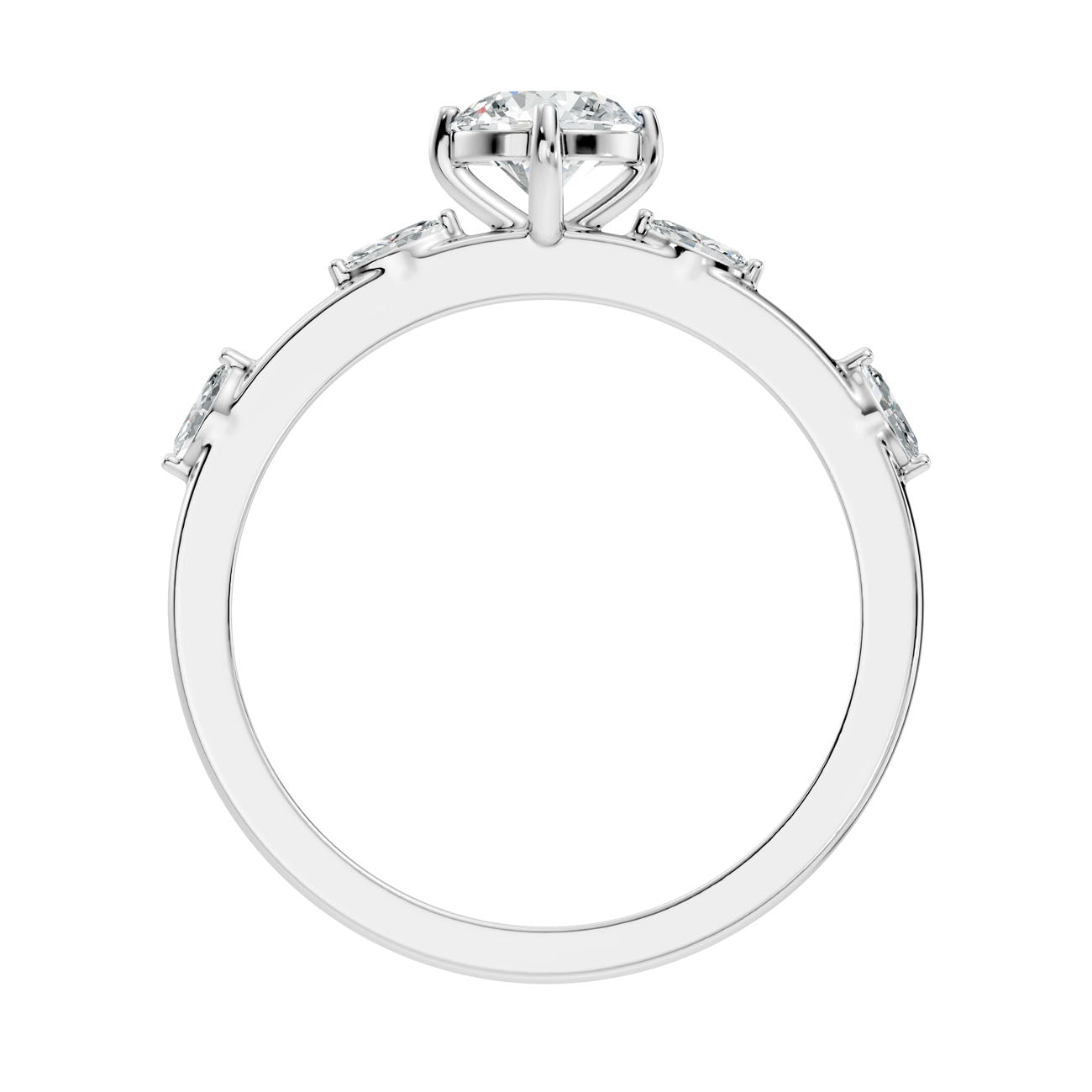 .60 Ct. Round Diamond Ring with Marquise Side Stones (GJSLR-086) 9