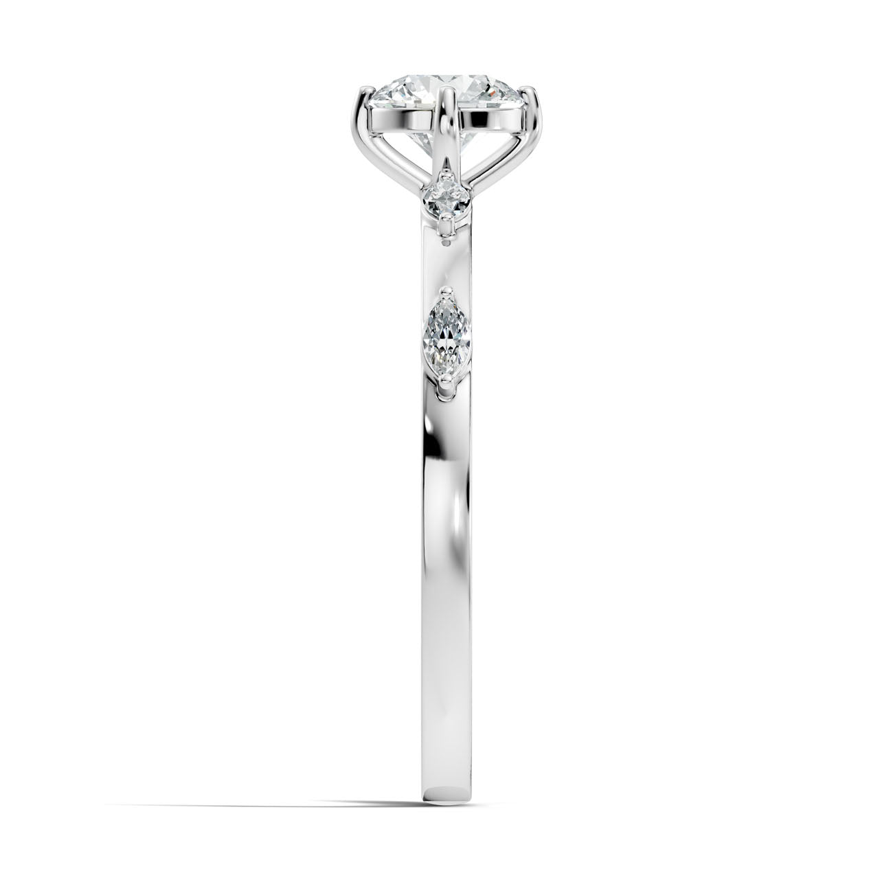 .60 Ct. Round Diamond Ring with Marquise Side Stones (GJSLR-086) 13
