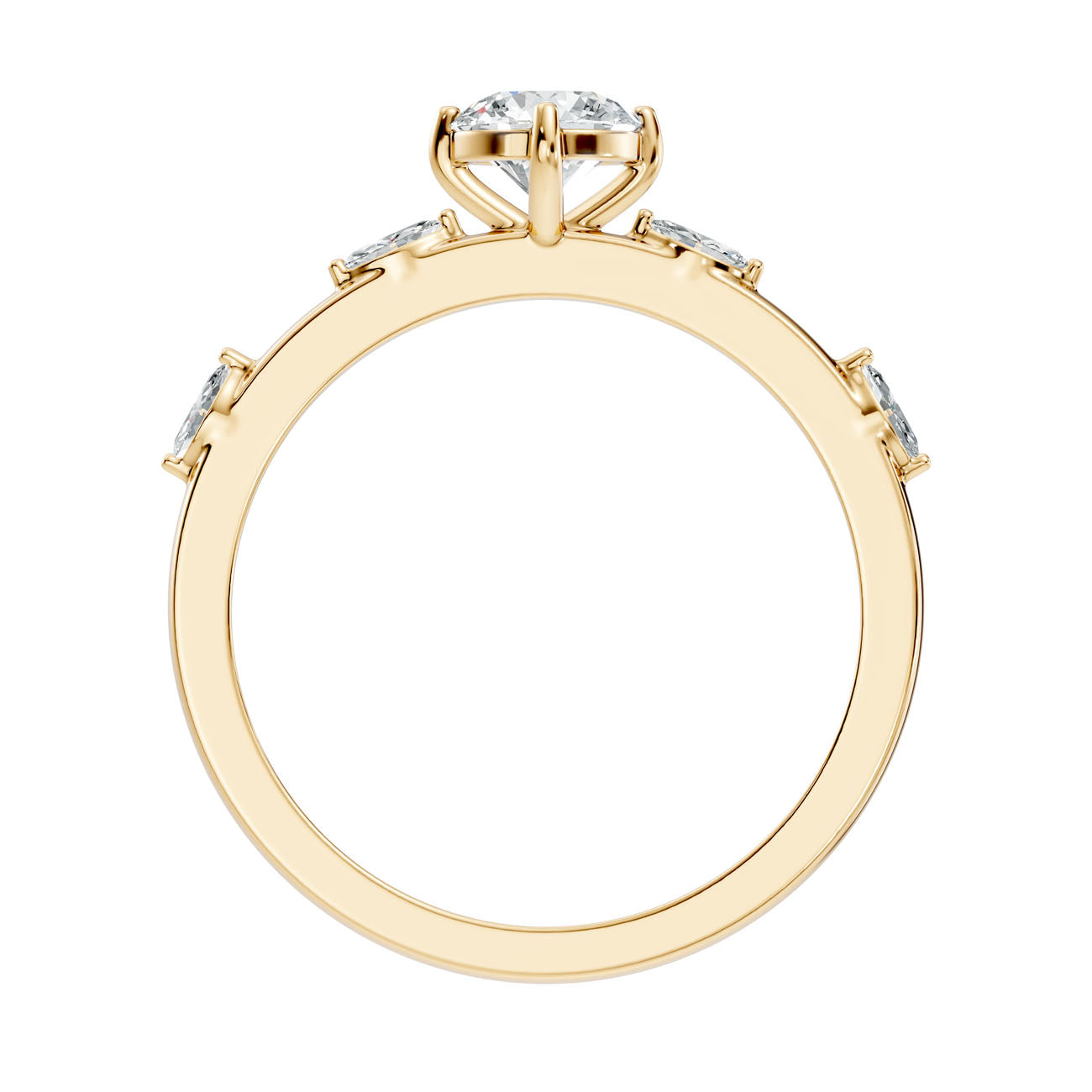 .60 Ct. Round Diamond Ring with Marquise Side Stones (GJSLR-086) 5