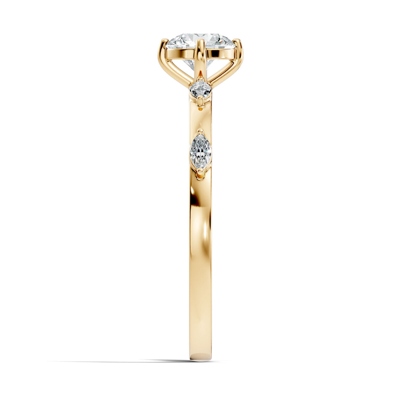 .60 Ct. Round Diamond Ring with Marquise Side Stones (GJSLR-086) 14