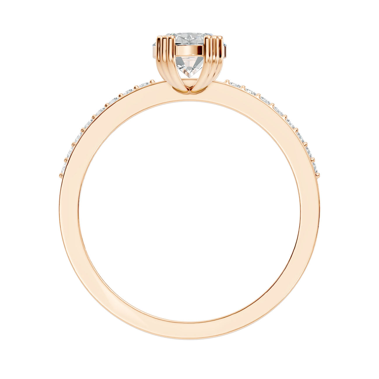 1.03 Ct. Oval Diamond Ring with Pavé Band (GJSLR-088) 5