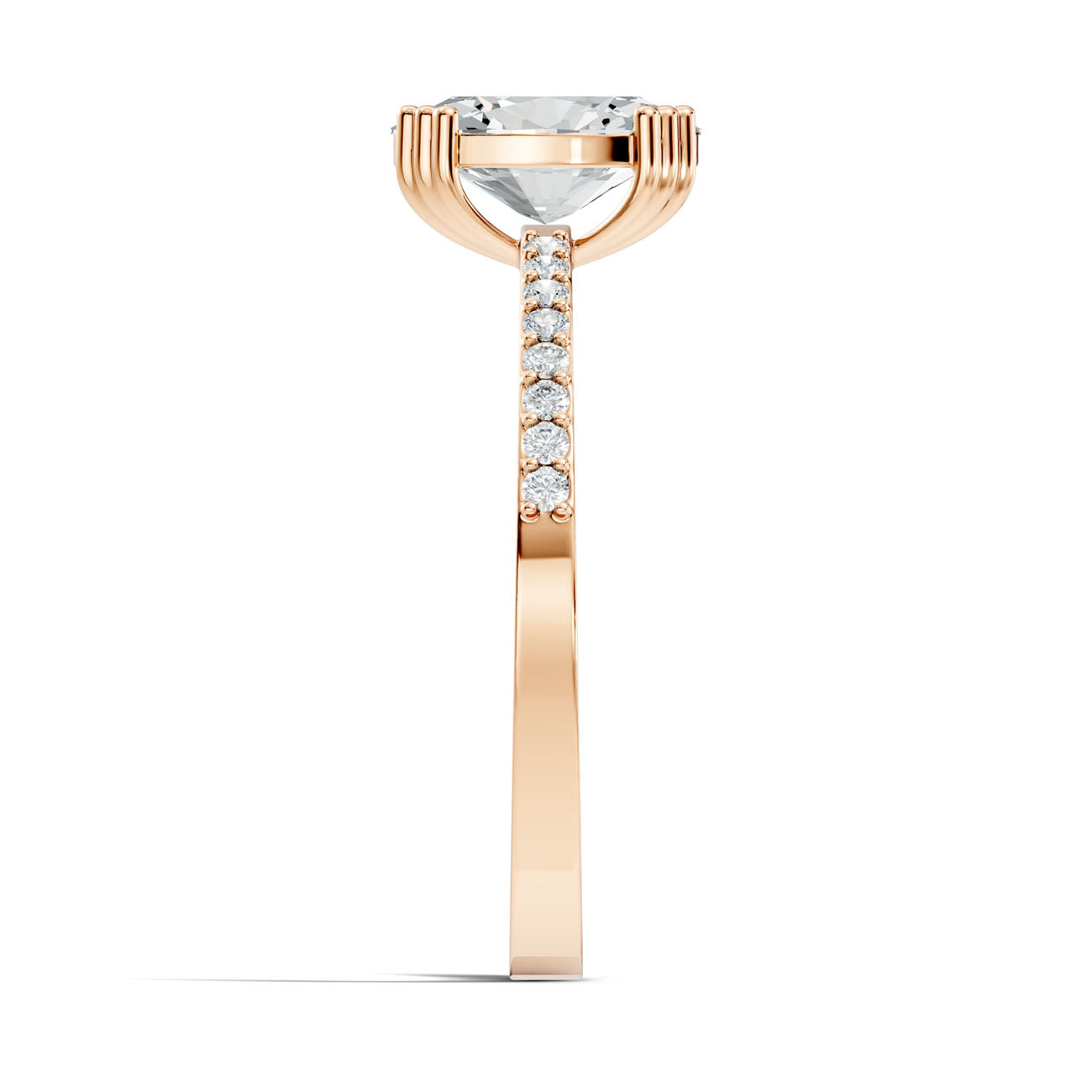 1.03 Ct. Oval Diamond Ring with Pavé Band (GJSLR-088) 8