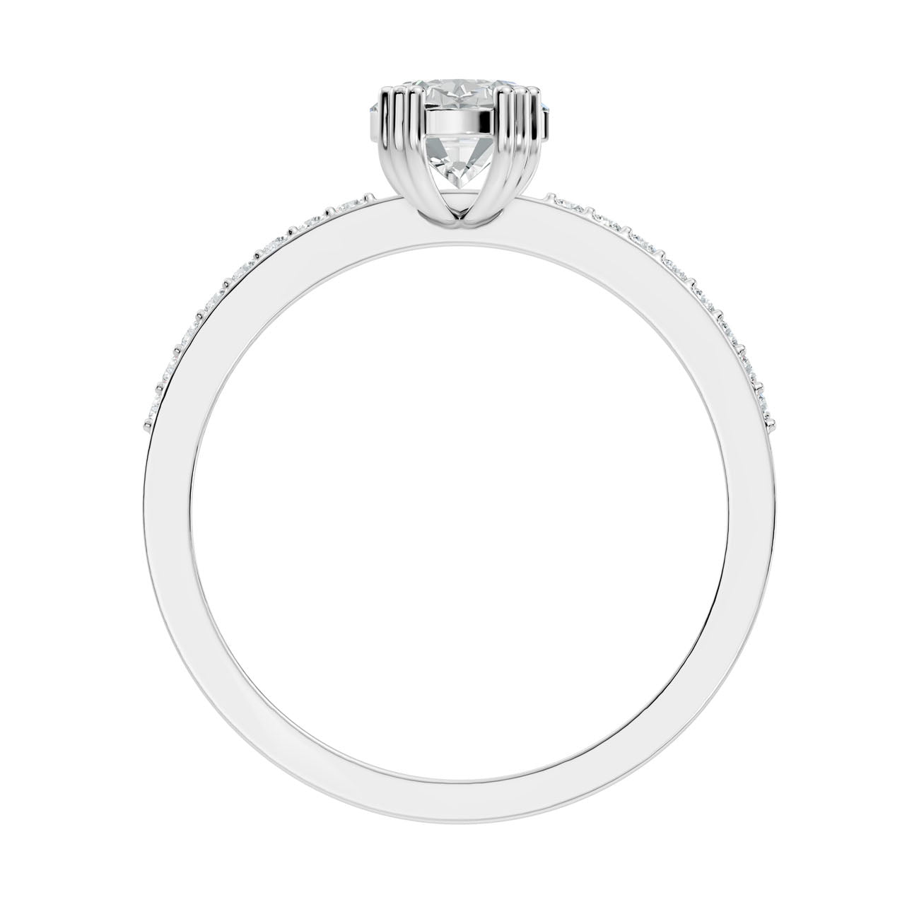 1.03 Ct. Oval Diamond Ring with Pavé Band (GJSLR-088) 11