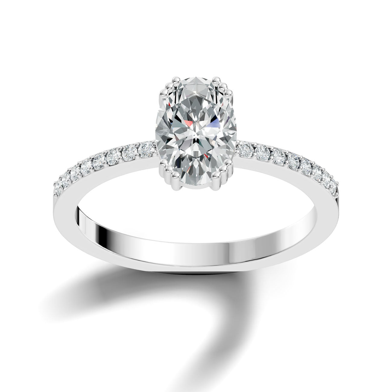 1.03 Ct. Oval Diamond Ring with Pavé Band (GJSLR-088)