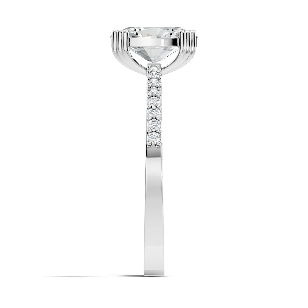 1.03 Ct. Oval Diamond Ring with Pavé Band (GJSLR-088) 15