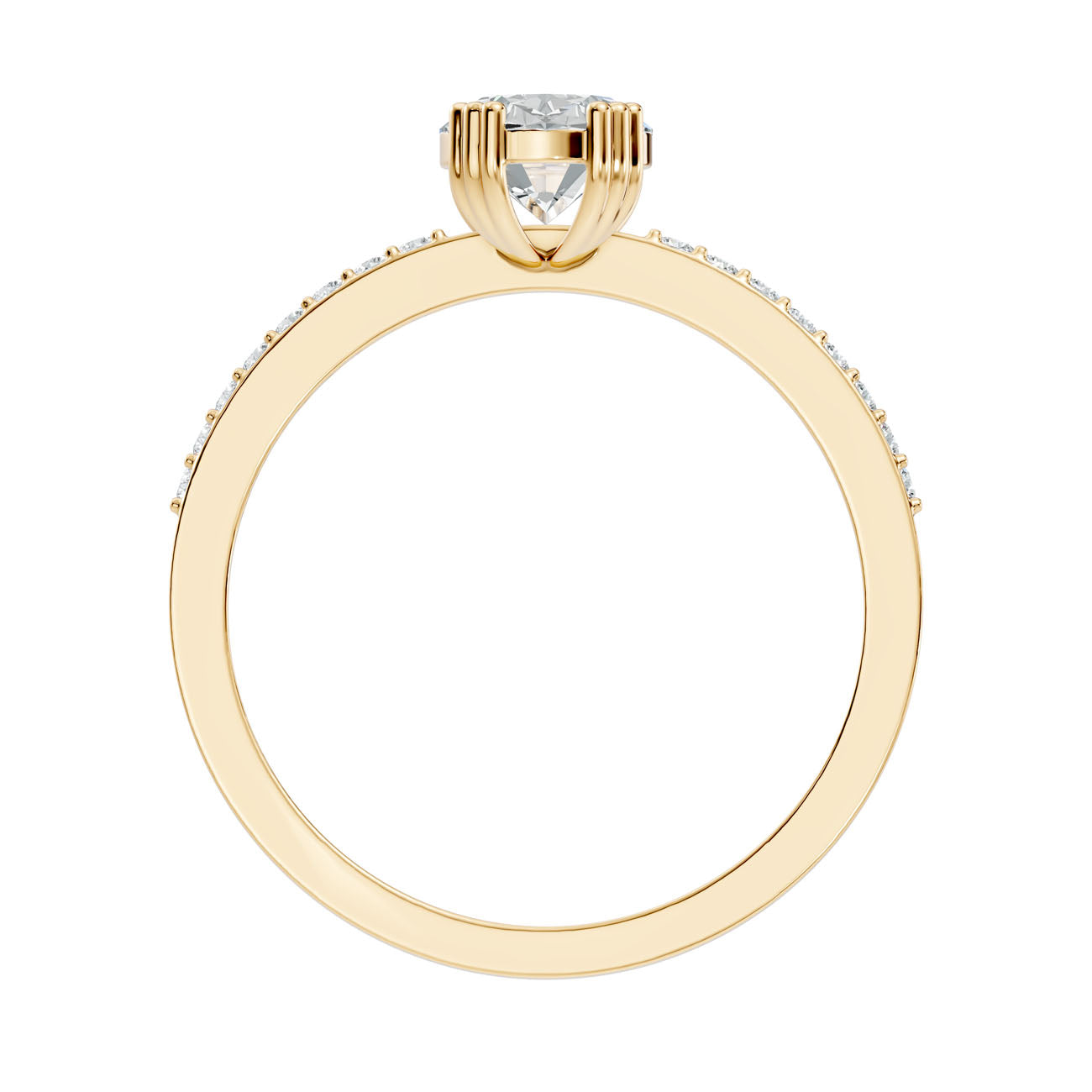 1.03 Ct. Oval Diamond Ring with Pavé Band (GJSLR-088) 14