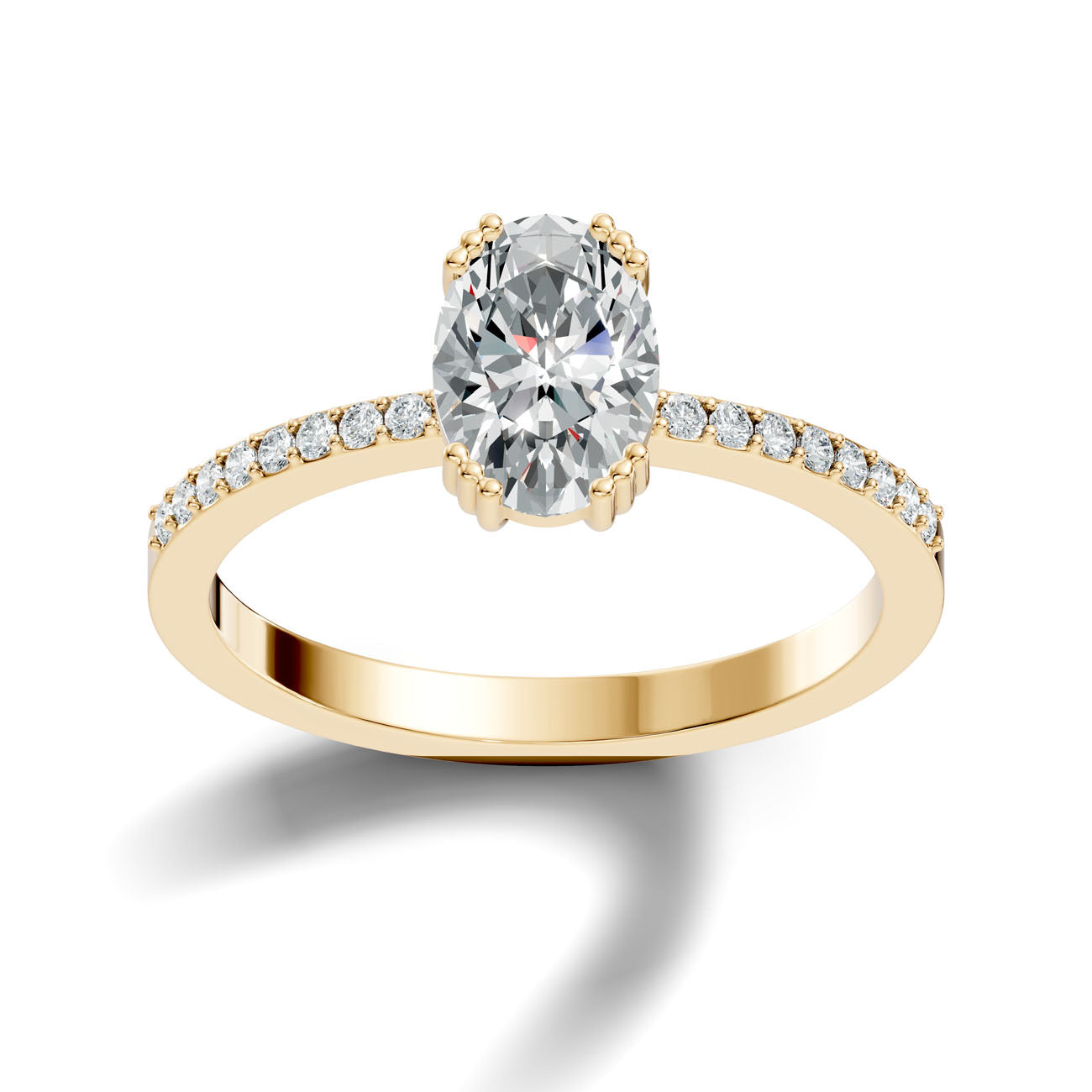 1.03 Ct. Oval Diamond Ring with Pavé Band (GJSLR-088) 4