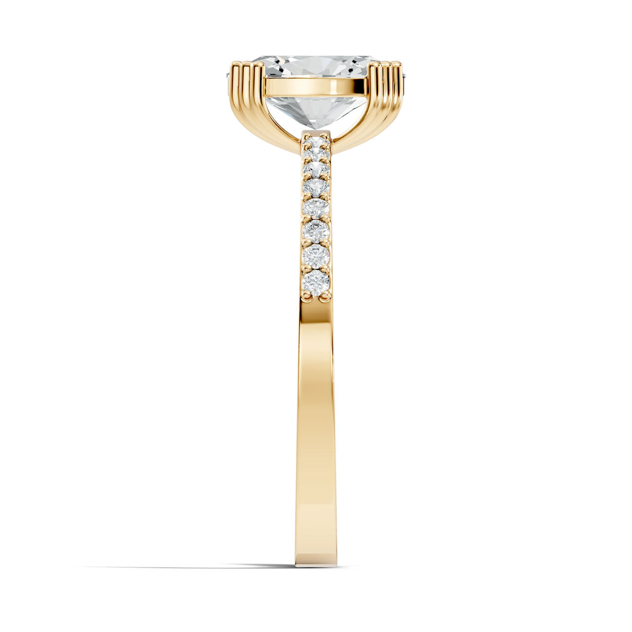 1.03 Ct. Oval Diamond Ring with Pavé Band (GJSLR-088) 13
