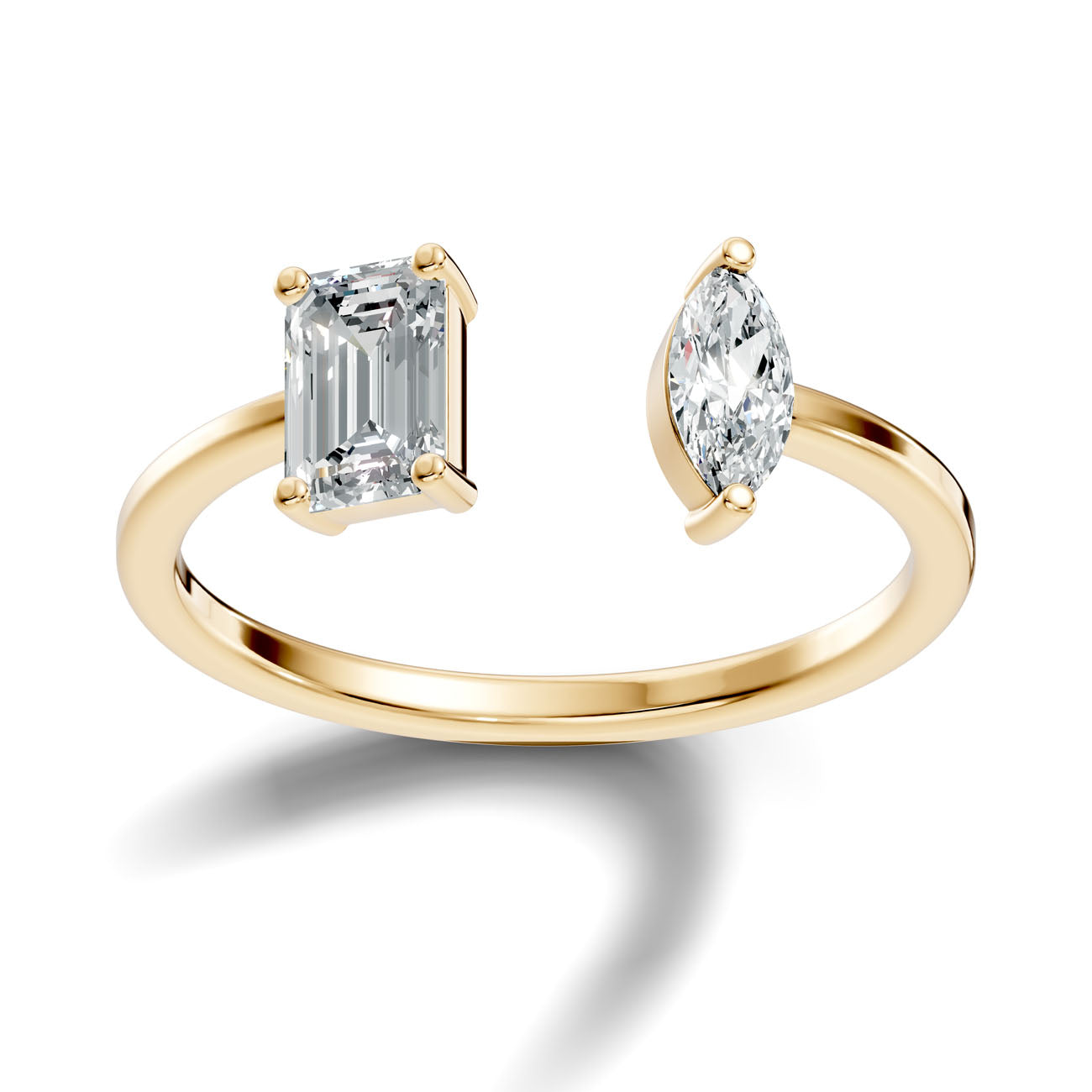 .63 Ct. Emerald & Marquise Diamond Open Ring (GJSLR-09) 4