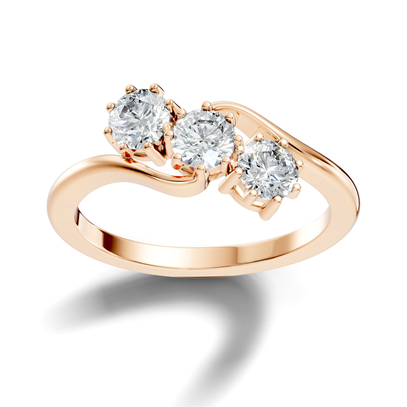 .90 Ct. Round Three-Stone Diamond Ring (GJSLR-090) 12