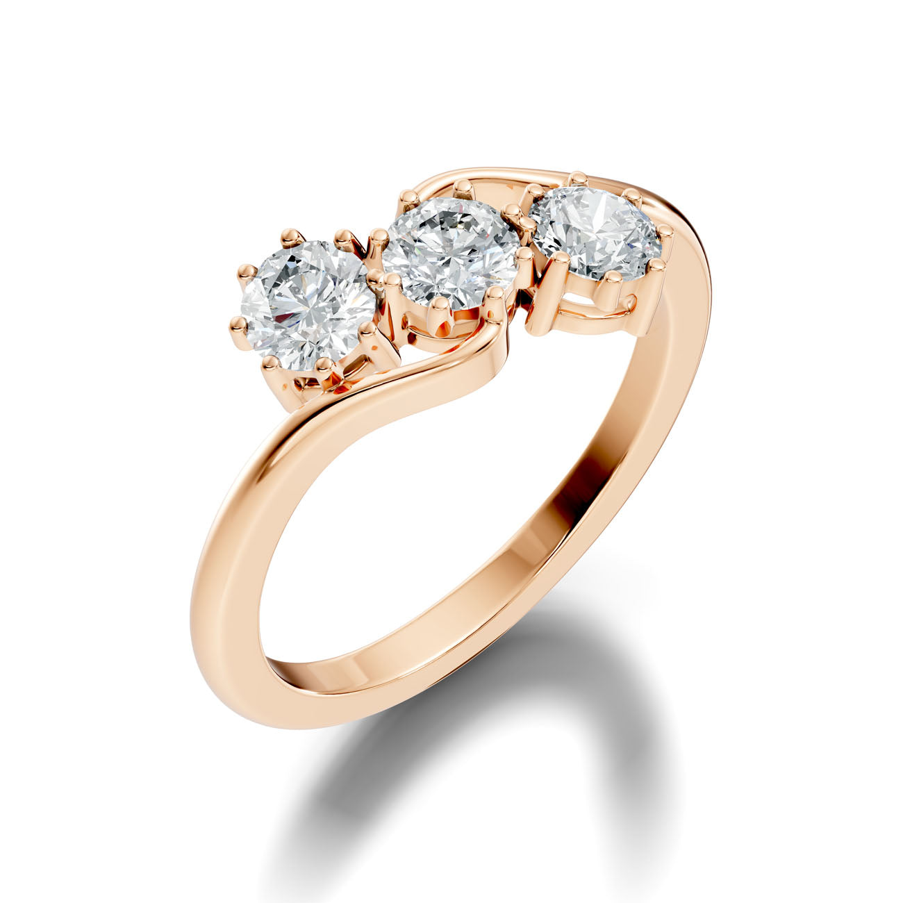 .90 Ct. Round Three-Stone Diamond Ring (GJSLR-090) 10