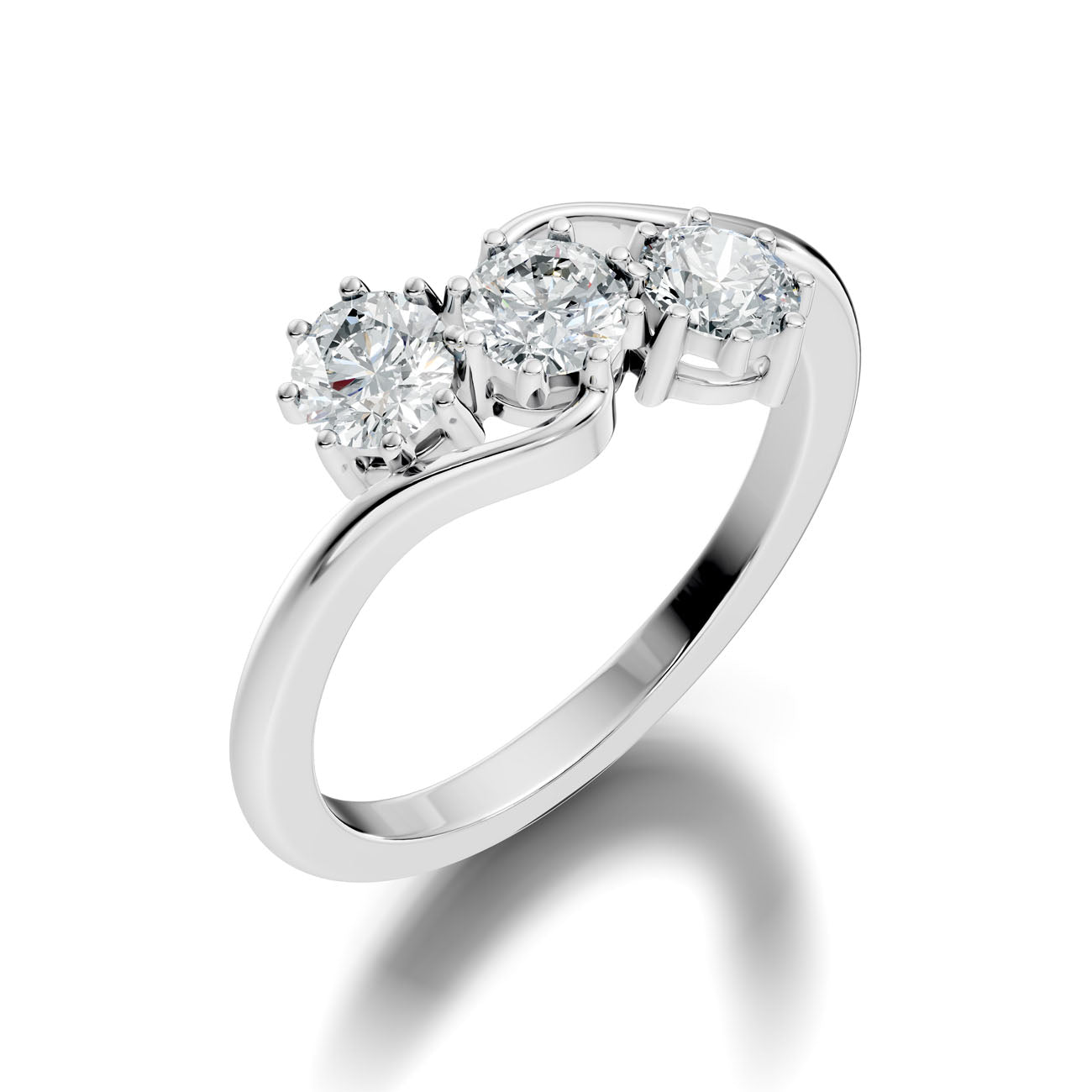 .90 Ct. Round Three-Stone Diamond Ring (GJSLR-090) 9