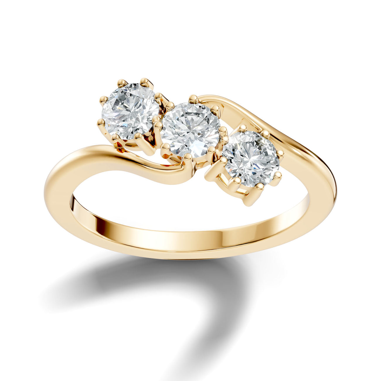 .90 Ct. Round Three-Stone Diamond Ring (GJSLR-090) 4