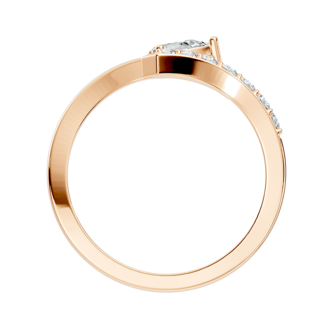 .42 Ct. Pear Diamond Open Bypass Ring (GJSLR-092) 14