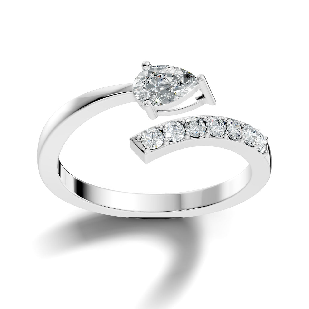 .42 Ct. Pear Diamond Open Bypass Ring (GJSLR-092)