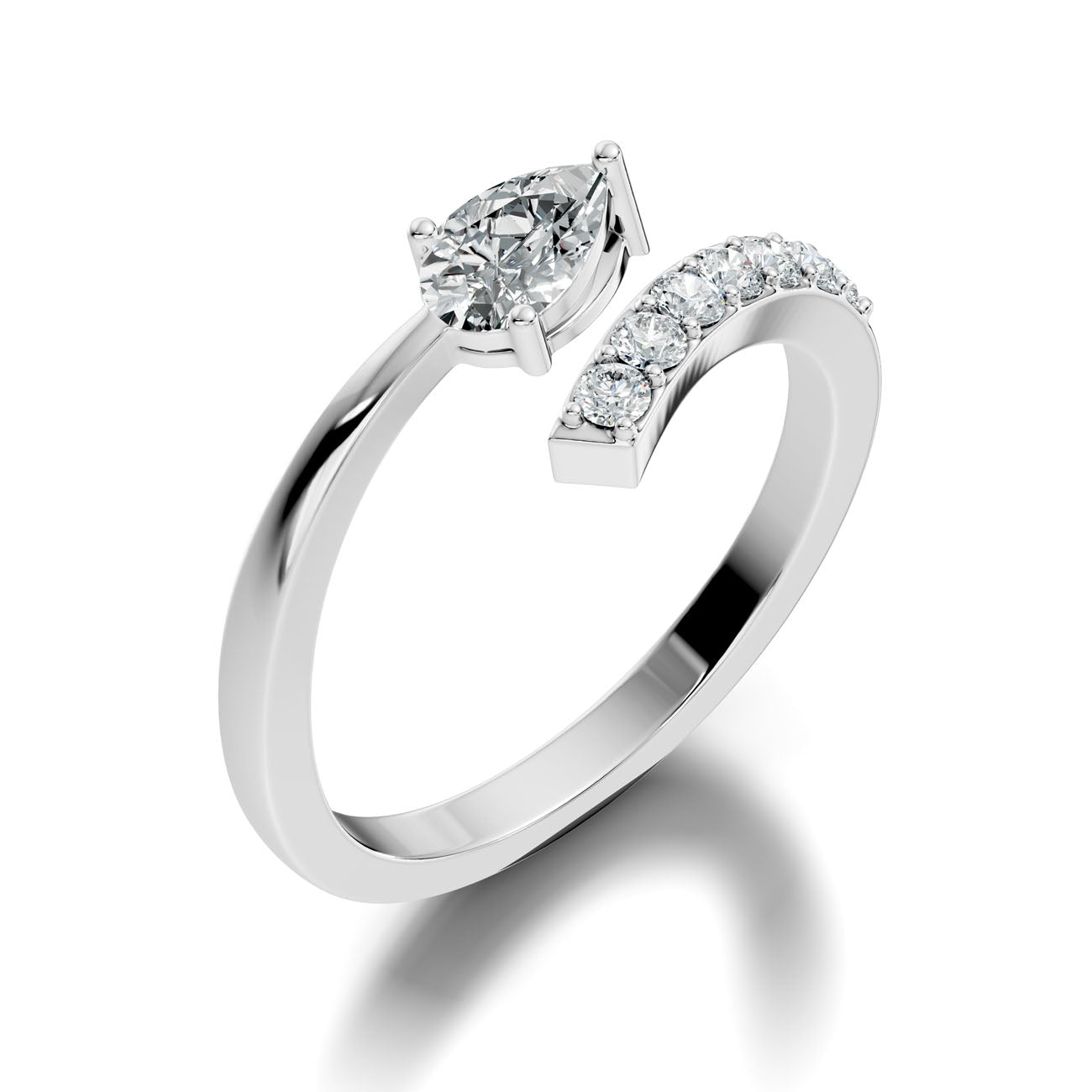 .42 Ct. Pear Diamond Open Bypass Ring (GJSLR-092) 11