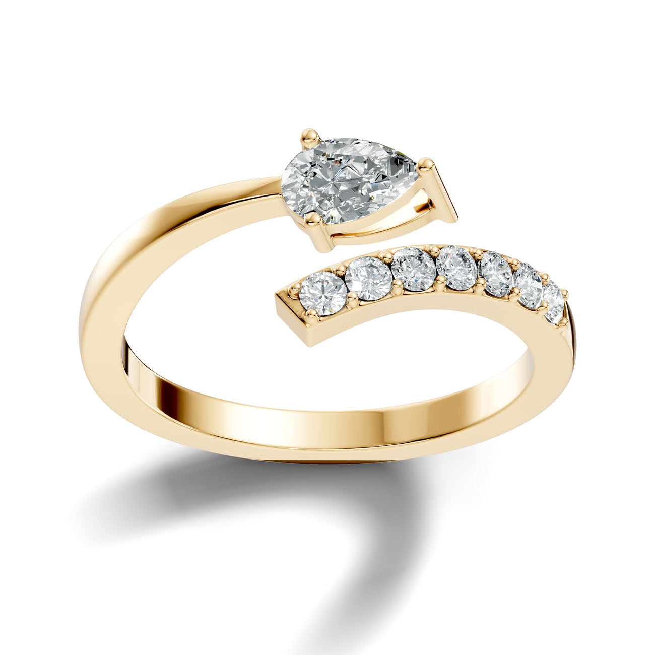 .42 Ct. Pear Diamond Open Bypass Ring (GJSLR-092) 4
