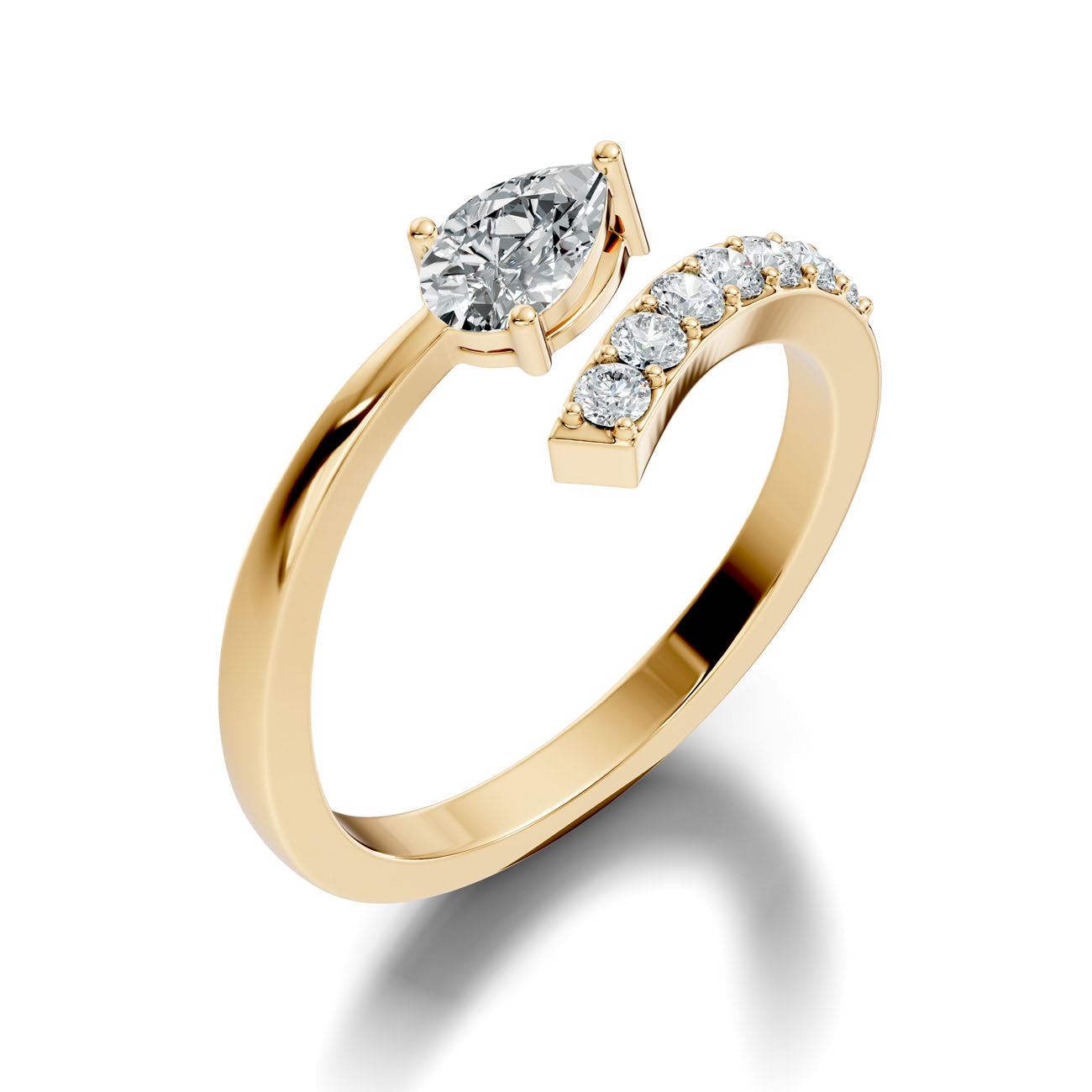.42 Ct. Pear Diamond Open Bypass Ring (GJSLR-092)