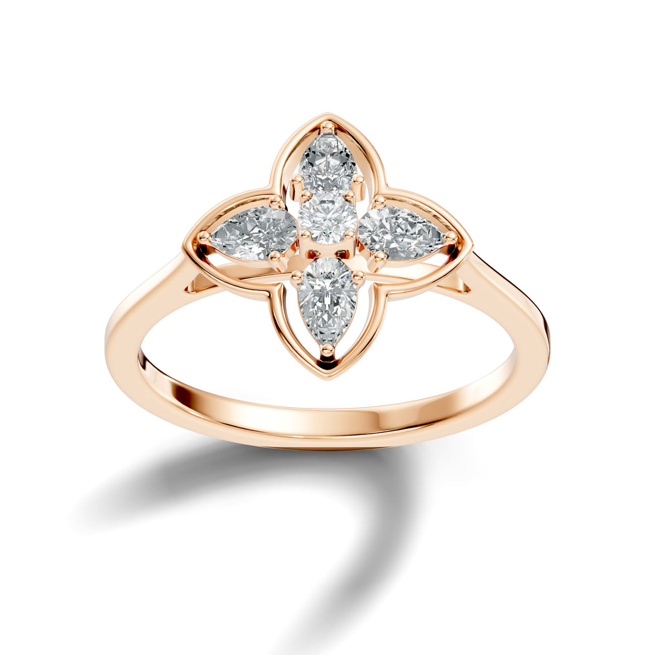 .42 Ct. Pear-Shaped Diamond Floral Cluster Ring (GJSLR-097) 12