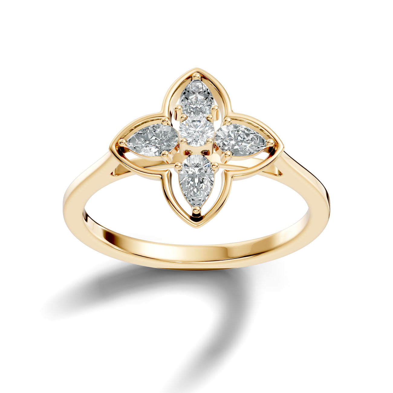.42 Ct. Pear-Shaped Diamond Floral Cluster Ring (GJSLR-097) 4