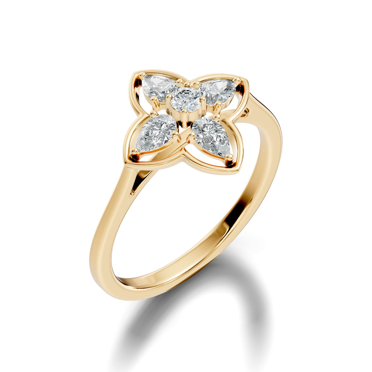 .42 Ct. Pear-Shaped Diamond Floral Cluster Ring (GJSLR-097)
