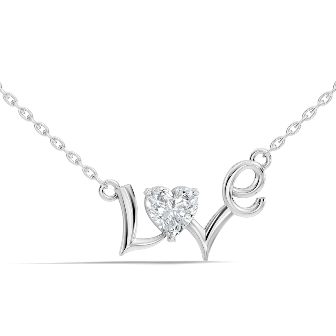 .45 Ct. Heart Diamond LOVE Pendant Necklace (GJSPD-01)