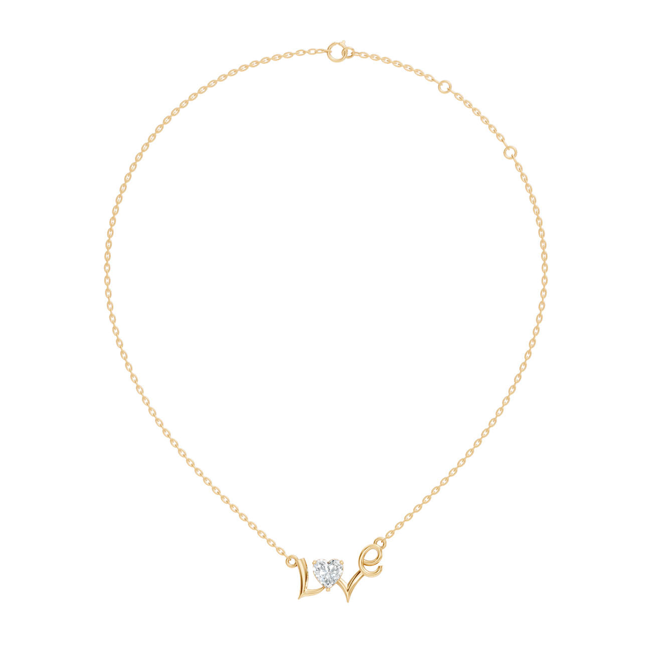 .45 Ct. Heart Diamond LOVE Pendant Necklace (GJSPD-01)