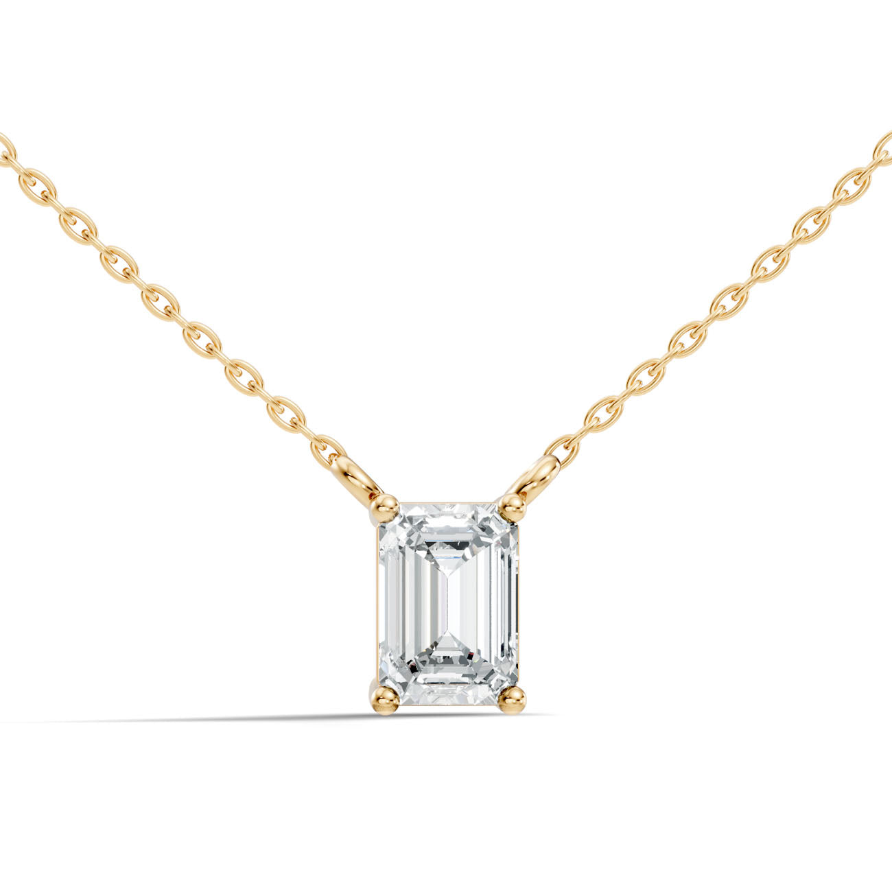 .75 Ct. Emerald-Cut Diamond Solitaire Pendant Necklace in Four-Prong Setting (GJSPD-03) 4