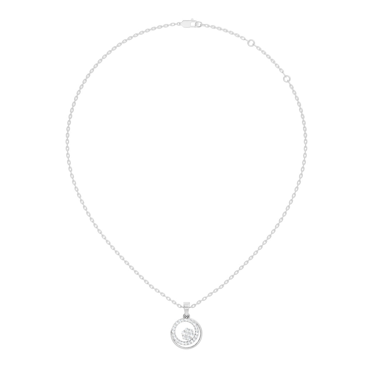 .25 Ct. Round Diamond Circle Pendant Necklace with Cluster Center (GJSPD-07) 5