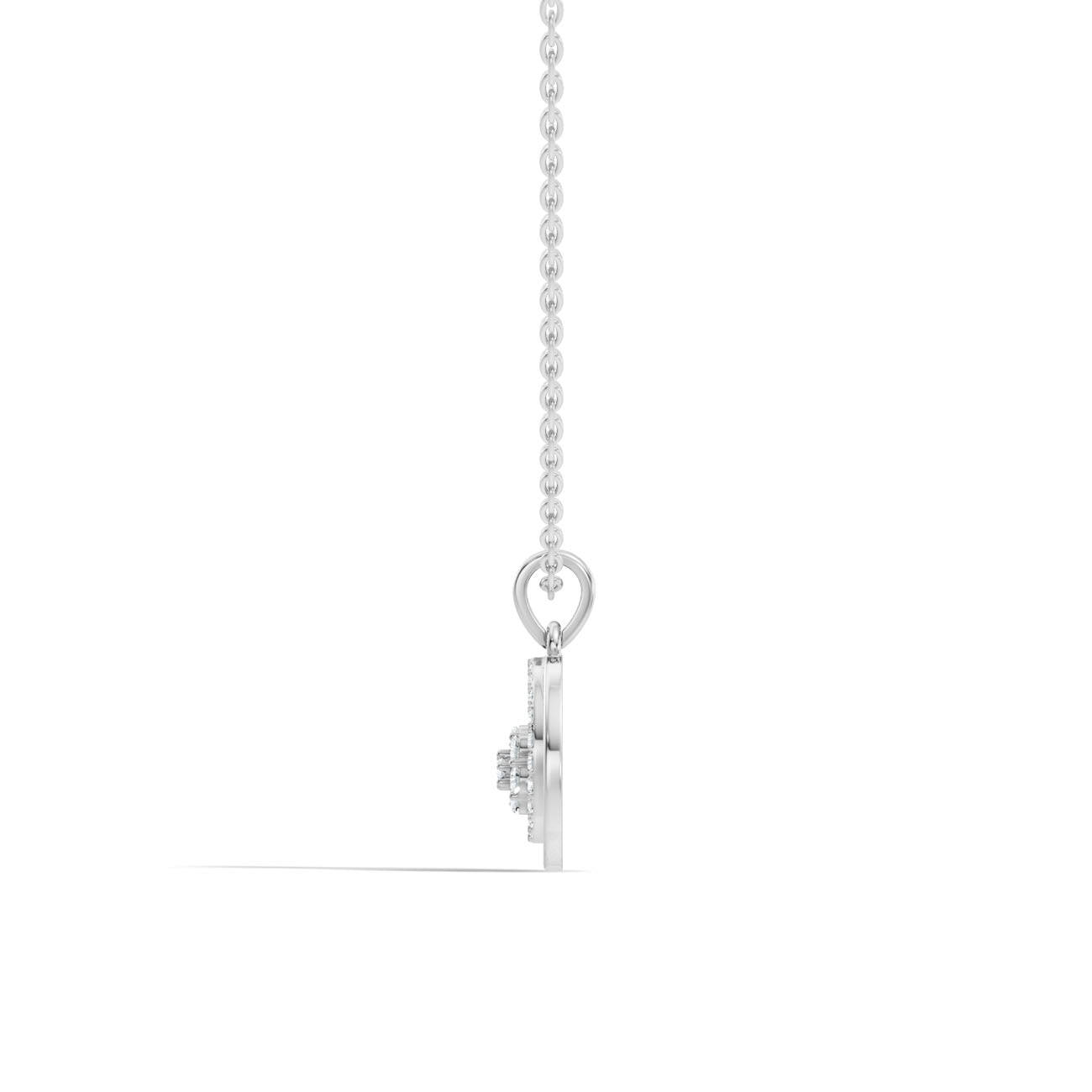.25 Ct. Round Diamond Circle Pendant Necklace with Cluster Center (GJSPD-07) 6