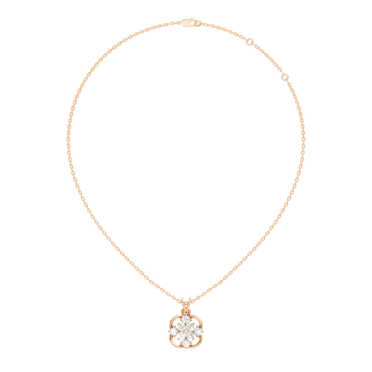 .88 Ct. Round Diamond Floral Cluster Pendant Necklace (GJSPD-101) 6
