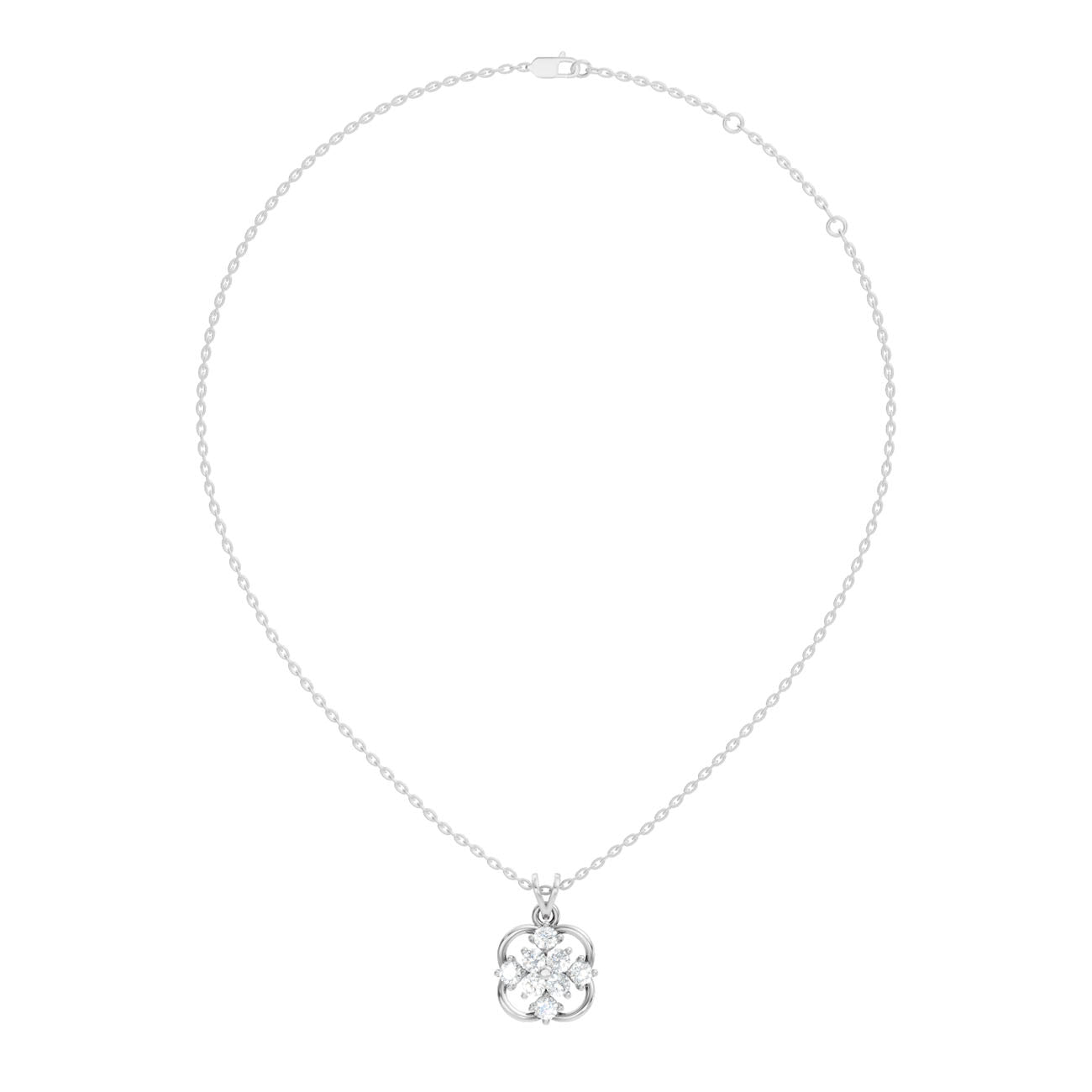 .88 Ct. Round Diamond Floral Cluster Pendant Necklace (GJSPD-101) 9