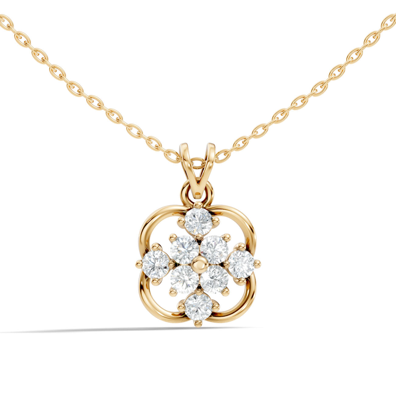 .88 Ct. Round Diamond Floral Cluster Pendant Necklace (GJSPD-101) 4