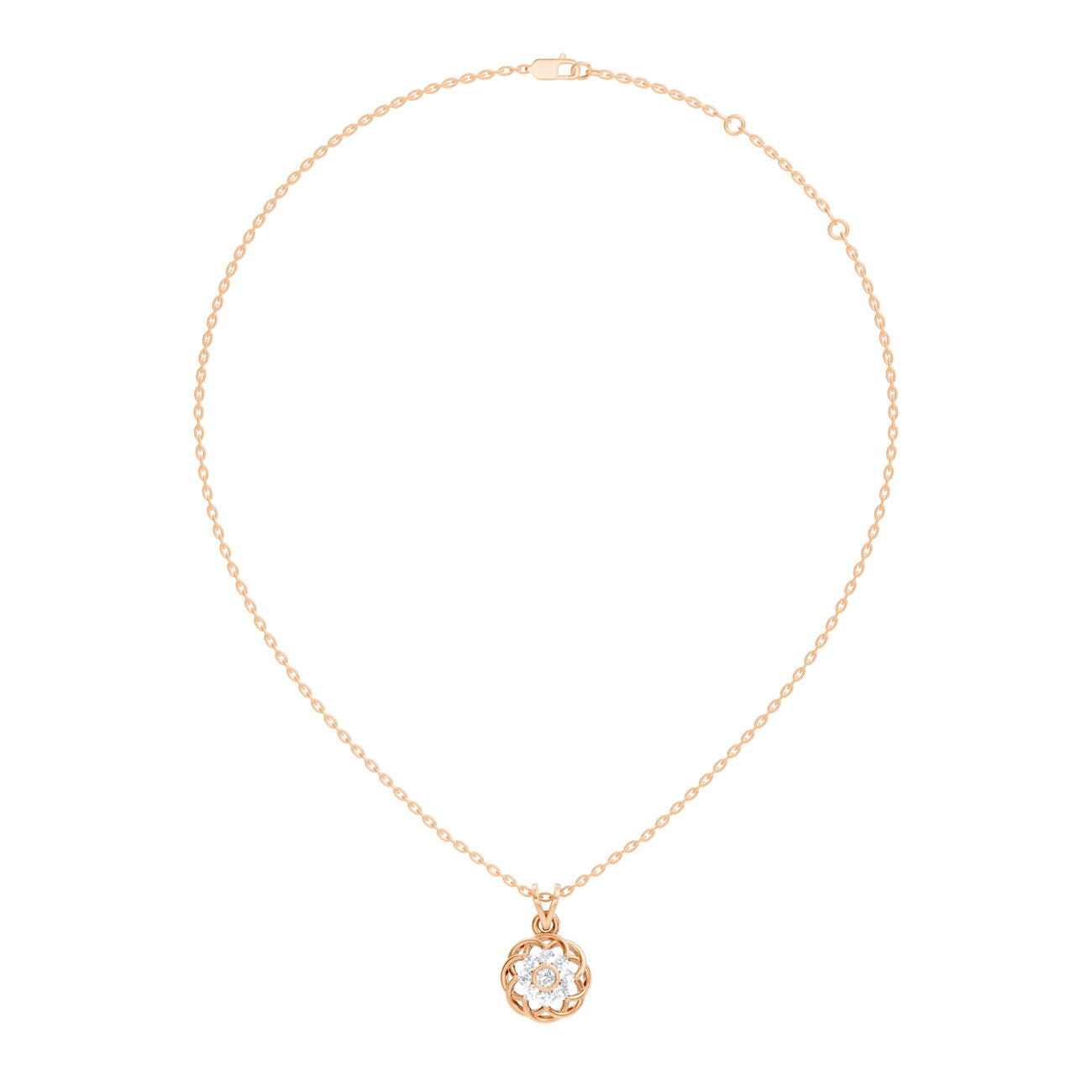 .34 Ct. Round Diamond Vintage Floral Pendant Necklace (GJSPD-102) 9