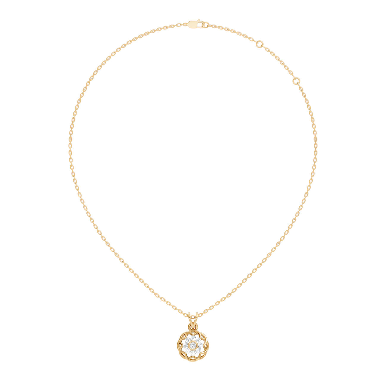 .34 Ct. Round Diamond Vintage Floral Pendant Necklace (GJSPD-102) 6