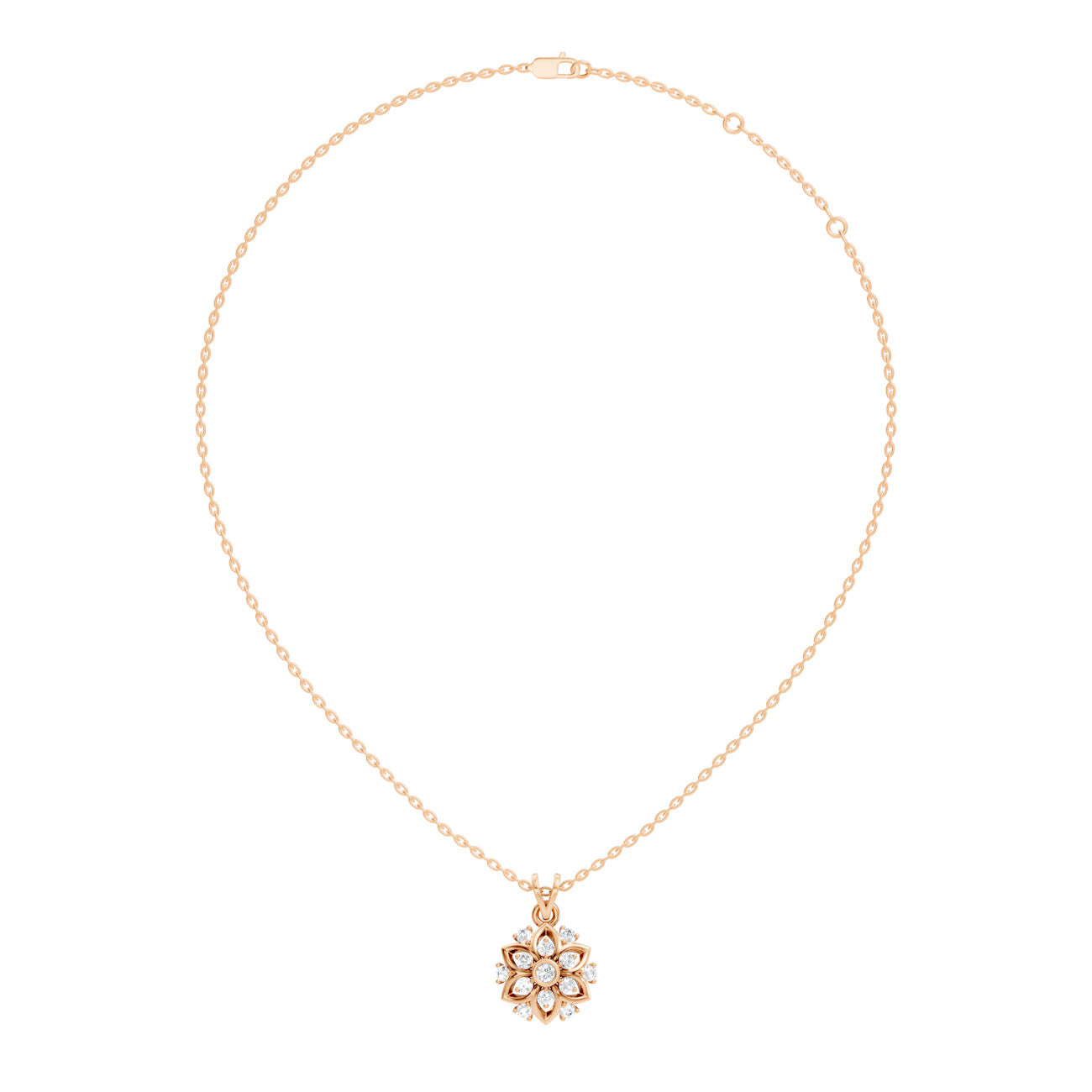 .50 Ct. Round Diamond Floral Halo Pendant Necklace (GJSPD-103) 6