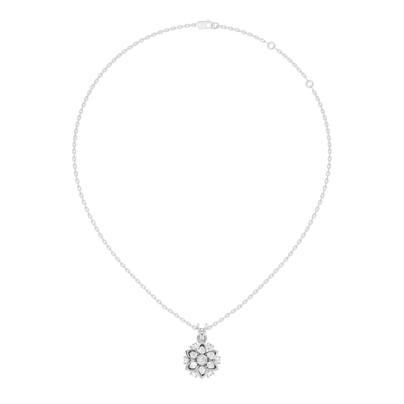 .50 Ct. Round Diamond Floral Halo Pendant Necklace (GJSPD-103) 9