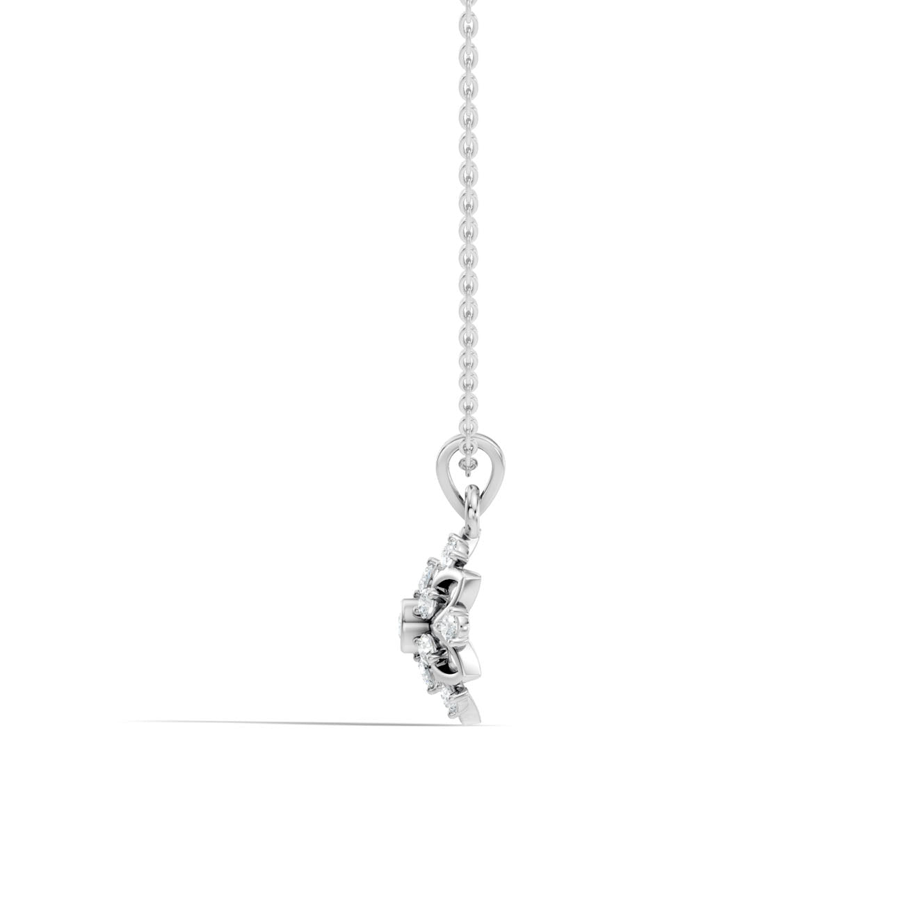 .50 Ct. Round Diamond Floral Halo Pendant Necklace (GJSPD-103) 7