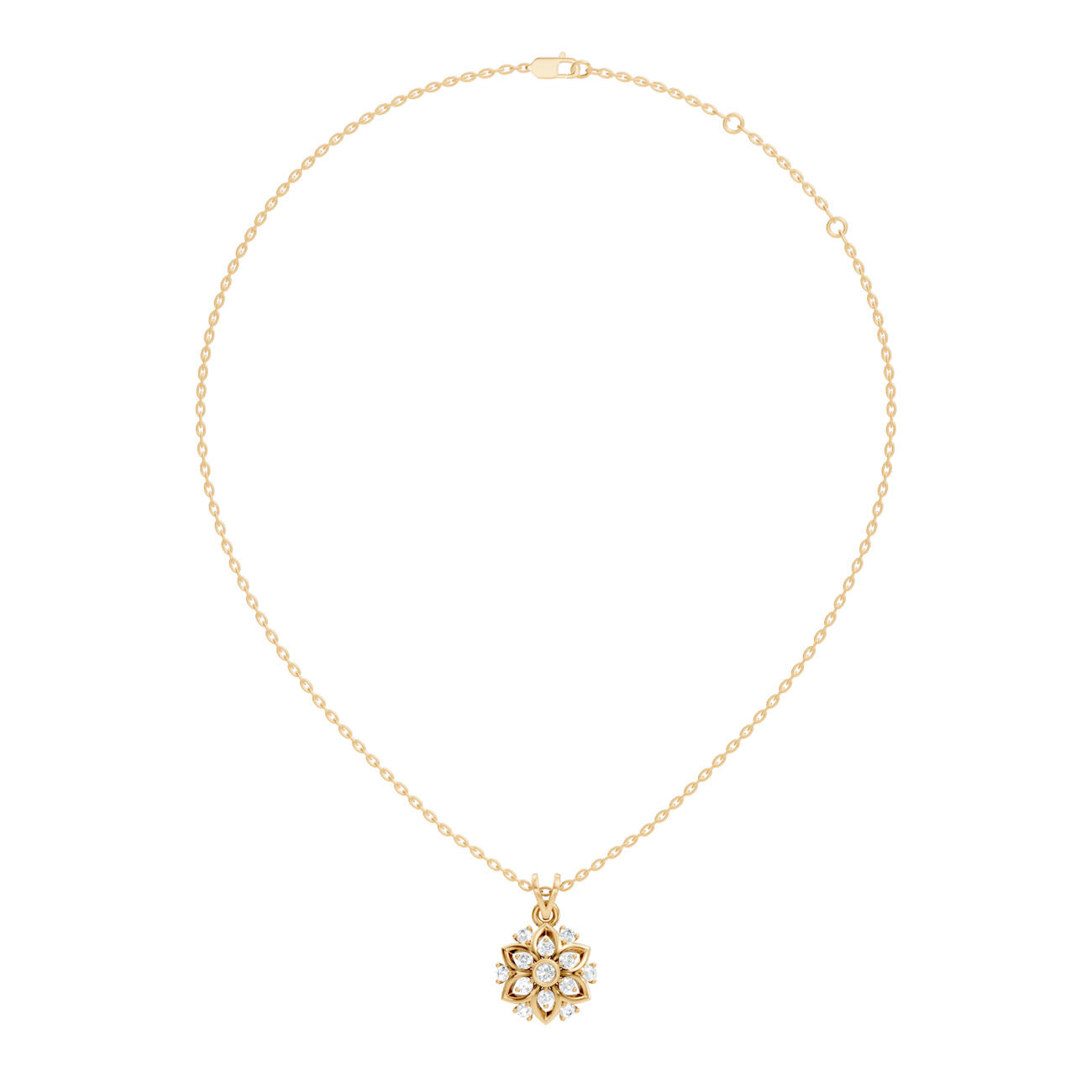 .50 Ct. Round Diamond Floral Halo Pendant Necklace (GJSPD-103)