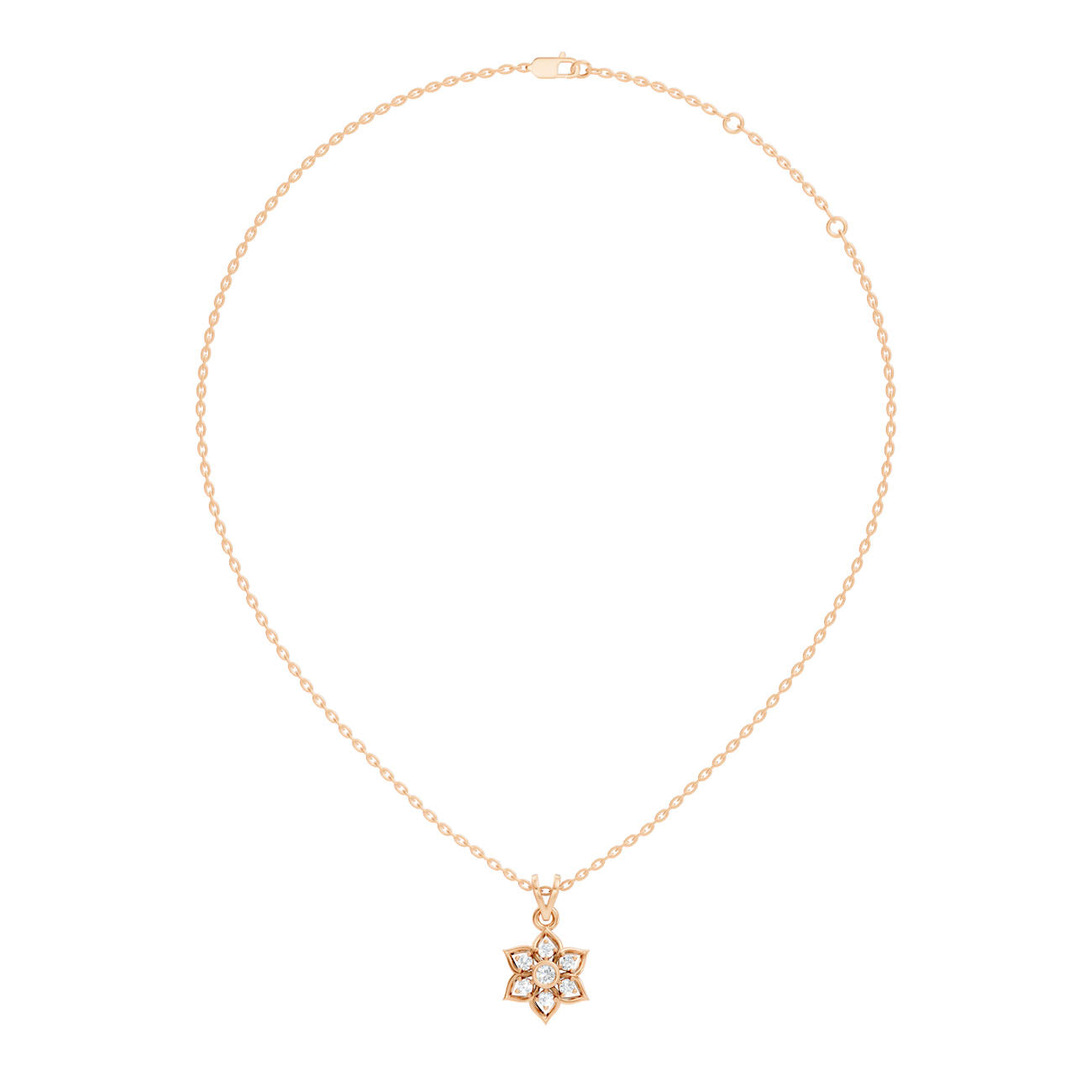 .27 Ct. Round Diamond Floral Drop Pendant Necklace (GJSPD-104)