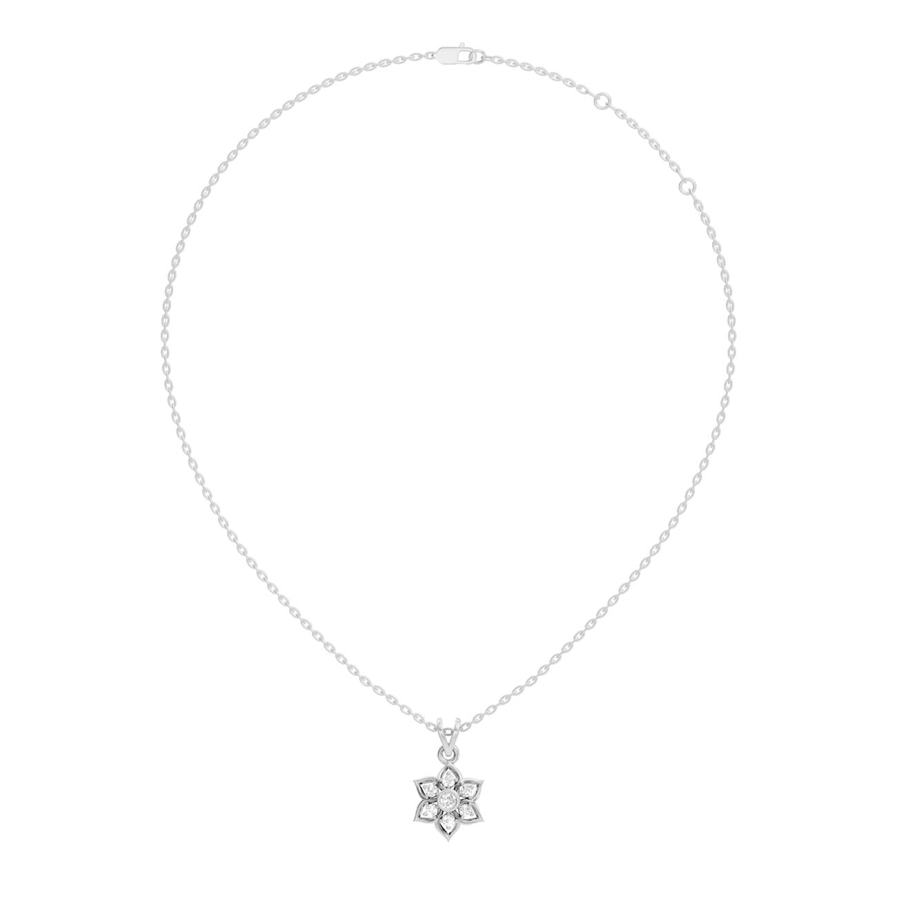 .27 Ct. Round Diamond Floral Drop Pendant Necklace (GJSPD-104) 7