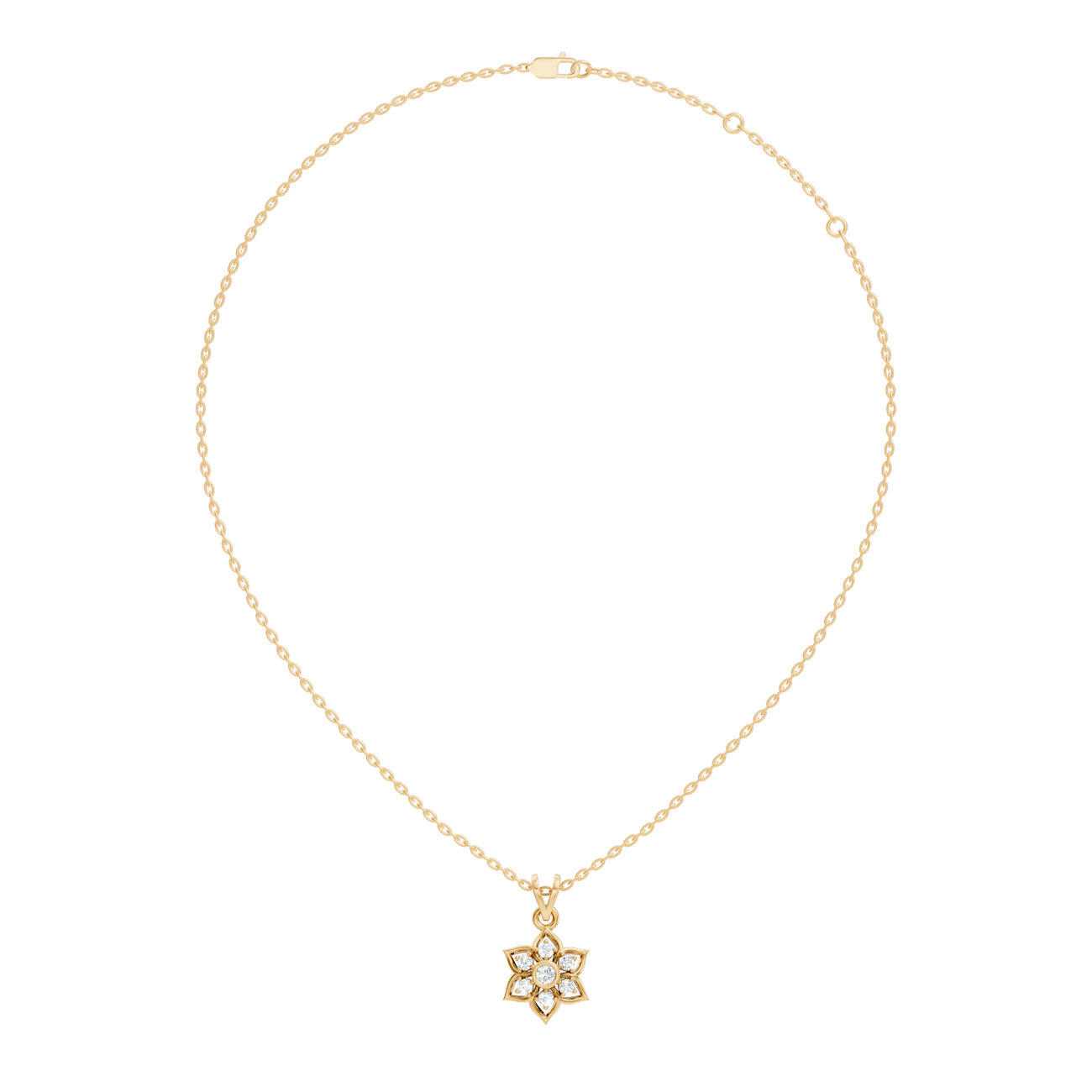 .27 Ct. Round Diamond Floral Drop Pendant Necklace (GJSPD-104) 4
