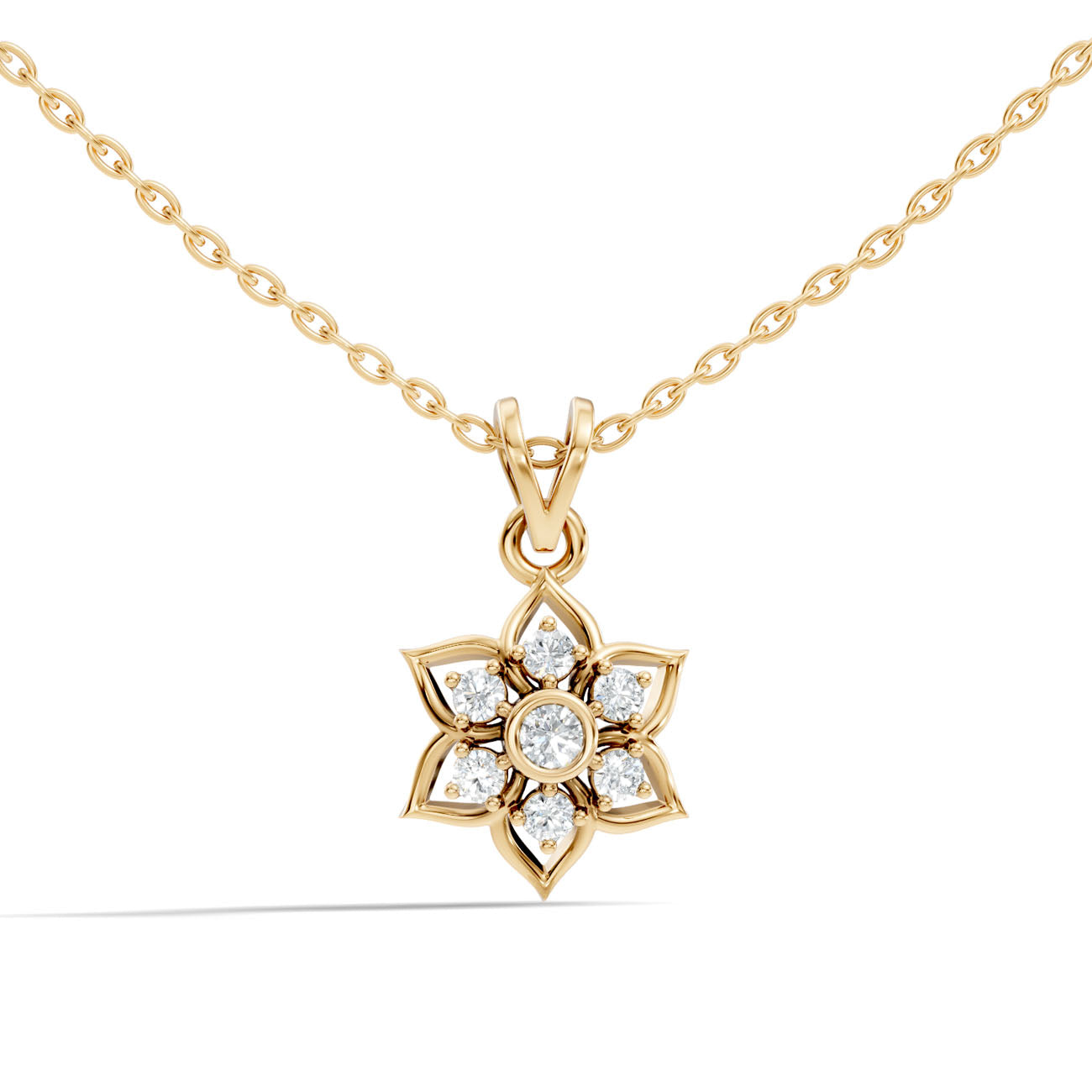 .27 Ct. Round Diamond Floral Drop Pendant Necklace (GJSPD-104) 5