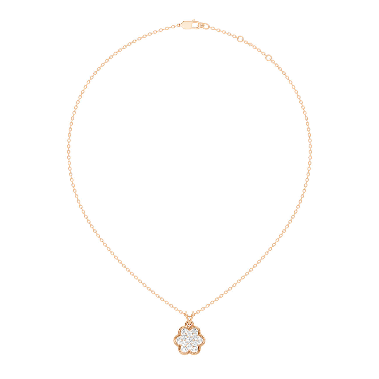 .80 Ct. Round Diamond Flower Cluster Pendant Necklace (GJSPD-106)