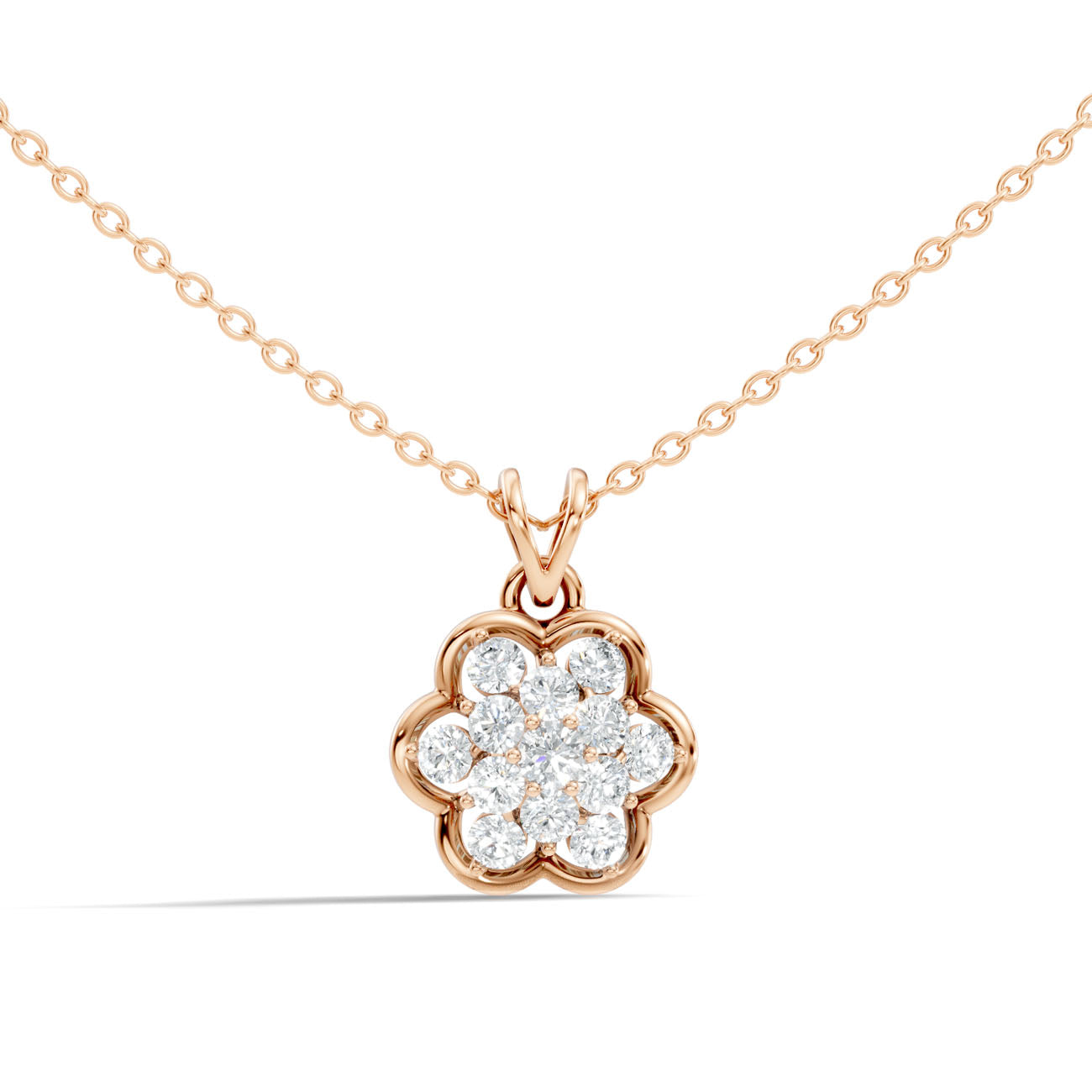 .80 Ct. Round Diamond Flower Cluster Pendant Necklace (GJSPD-106) 4
