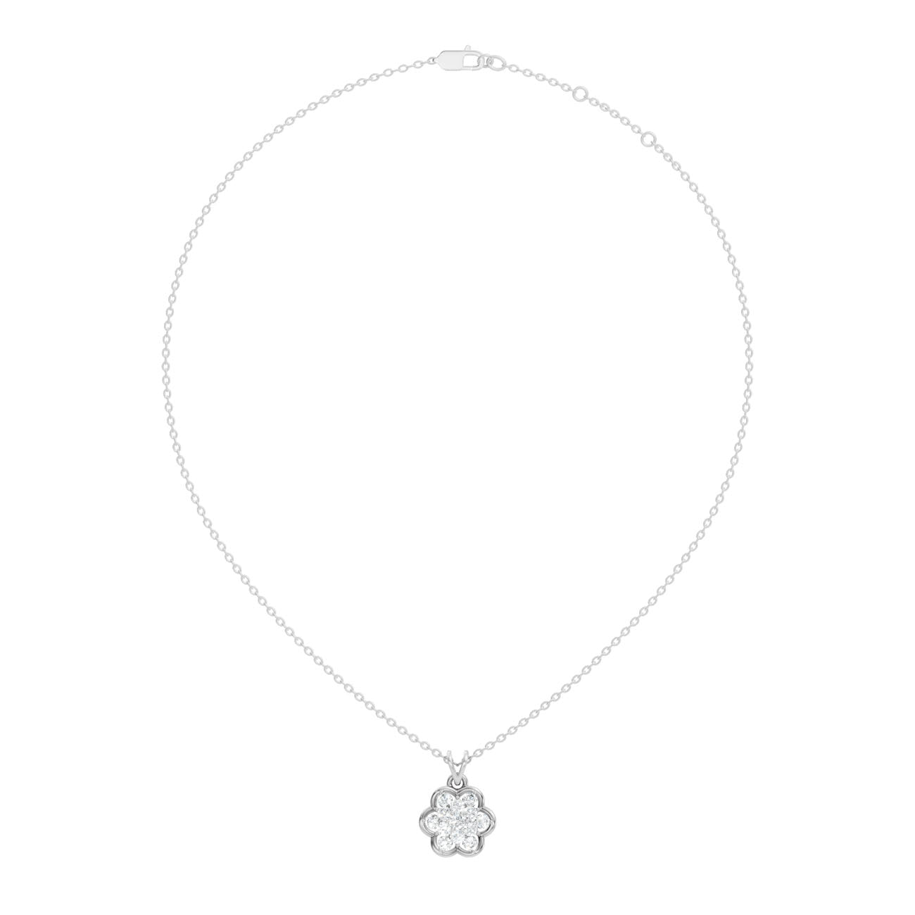 .80 Ct. Round Diamond Flower Cluster Pendant Necklace (GJSPD-106) 5