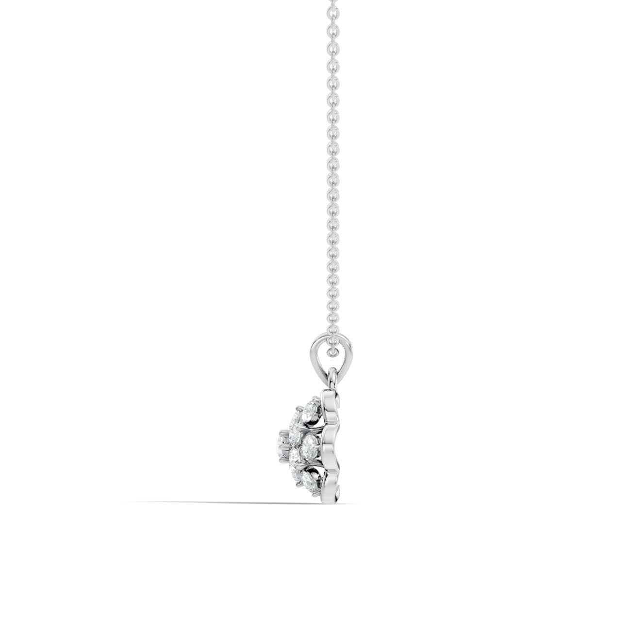 .80 Ct. Round Diamond Flower Cluster Pendant Necklace (GJSPD-106) 6